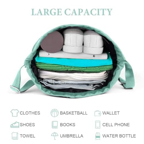 flintronic Drawstring Backpack, Waterproof Sports Backpack, Large Gym Bag With Shoe Compartment and Water Bottle Mesh Pockets, for Sports School Beach Holidays Swimming Travel — view 6