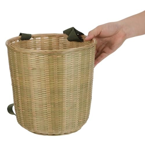 Bamboo Picnic Basket Backpack with Dual Straps for Travel — view 4