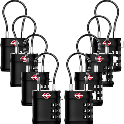 LUGGEX Suitcase Locks, Luggage Locks, TSA Approved Luggage Locks,Charcoal,8
