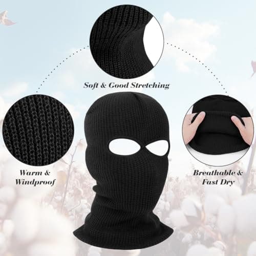 HAGOT 2 Hole Full Face Balaclava, Winter Knitted Balaclava, Ski Face Cover Unisex, Full Facecover for Outdoor Sports — view 2
