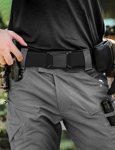 JUKMO Men's Stretch Tactical Belt, 1.5" Elastic Nylon Web with Flip Buckle — view 5