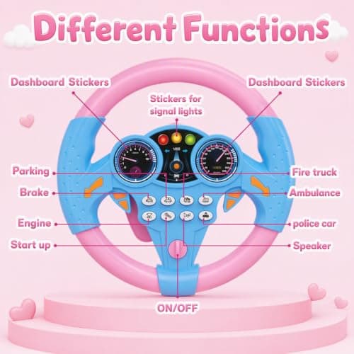 1 Count Toy Steering Wheel, Kids Steering Wheel For Car Seat — view 4