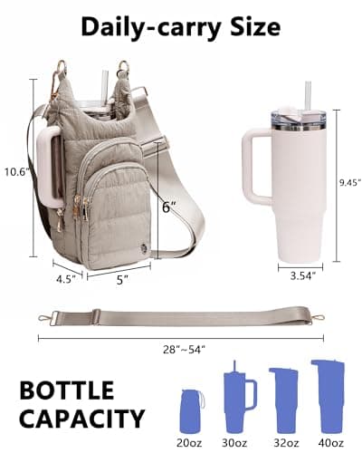 Water Bottle Holder with Strap 30/32 oz, Crossbody Water Bottle Carrier Bag — view 3