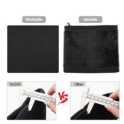 TAGVO Winter Fleece Neck Warmer, Soft Double Layer Fleece Thick Thermal Neck Gaiter Elastic Multifunctional Scarf Windproof Skiing Neck Tube Ear Warmer Balaclava Hood Unisex for Outdoor Sports — view 6