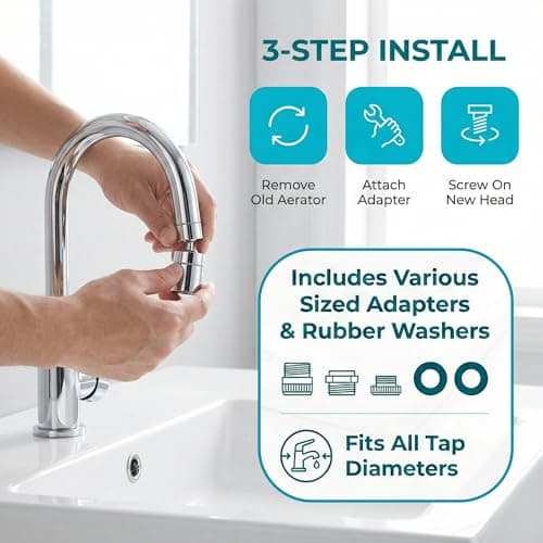 Kitchen tap Spray Head, 360° Swivel 2-Mode Universal Sink Faucet — view 4