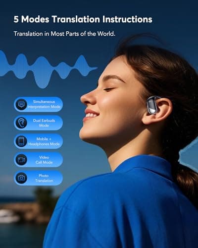 Paekole Real Time AI Translation Earbuds, 198 Language Two-Way Translator Earbuds, 6-in-1 Translator Device, Translate Ear Buds with Charging Case for Travel & Learning — view 4