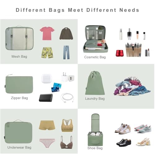 BAGAIL Packing Cubes for Suitcase 8 Set, Lightweight Luggage Packing Organizers Packing Cubes for Travel Accessories — view 5