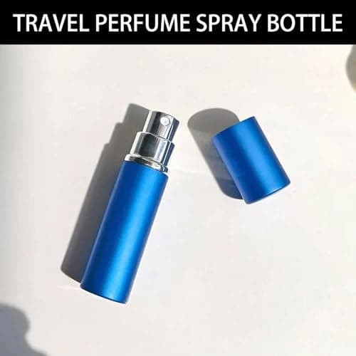 2 Pcs Perfume Atomiser,Perfume Travel Bottle,5ml Portable Travels Aftershave Atomisers Refillable Mini Metal Perfumes Spray Bottle for Men,Woman Bottom Filling Small Fragrance Decanter(Black & Blue) — view 6