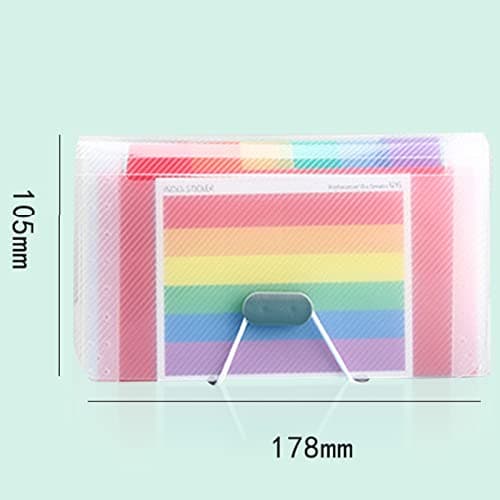 4 Pack A6 Expanding File Folder, 13 Pockets Portable Accordion Document Organiser, Rainbow Expandable Receipt Wallet & Plastic Bill Storage for Office, Home, School — view 6