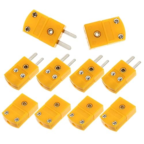BUGUUYO 20 Sets Thermocouple Wire Connector Type k Cable Adapter Plug Tube Connector for K-type Thermocouple