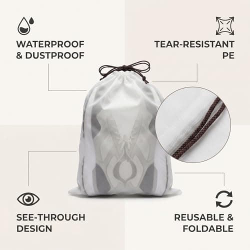 28 Pcs Clear Shoe Bags for Travel, Drawstring Shoe Bags for Storage — view 3