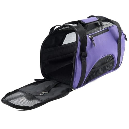 Pet Carrier Bag AVC Portable Soft Fabric Folding Travel bag for Dog, Cat, Puppy Foldable Pet Bag (Purple) — view 3
