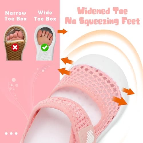JOINFREE Baby Summer Shoes Non-Slip Toddlers Sandals Boys Girls Beach Shoes Lightiwehgt Bareathable Water Shoes Mesh Pink 6-12 Months — view 3