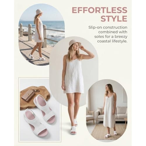 Nuoke Walking Sandals, Sandals for Women 2026 Orthopedic Sandals Women with Arch Support Summer Slip Ladies Wide Fit Walking Slip Casual Slide Sport Shoes Khaki 5 — view 6