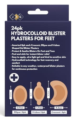 JKG 24PK Blister PLASTERS for FEET - Hydrocolloid Heel Toe Blister Patches