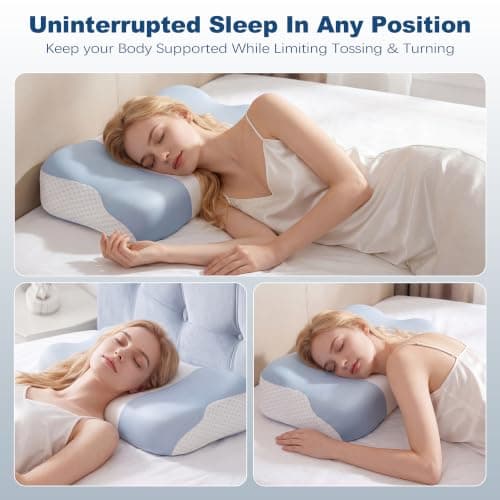 VYLEE Memory Foam Pillow, Neck Pillow, Ergonomic Pillow, Cervical Pillow — view 2