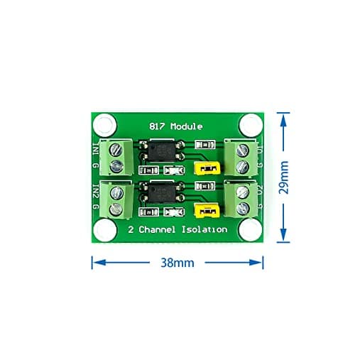 Hailege 2pcs PC817 2 Channel Optocoupler Isolation Module 817 Voltage Isolation Voltage Converter Module 3.6-30V Photoelectric Isolated Module(2/4/8 Channel Optional) — view 4