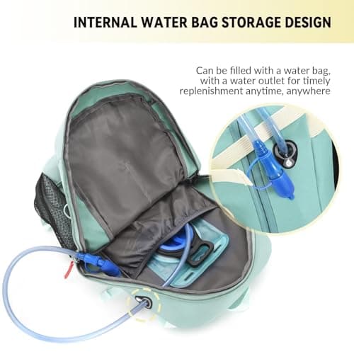 GAOJUNAN Hiking Rucksack Bag 40L Hiking Backpack With Rain Cover Outdoor Sport Travel Bag For Camping Climbing Outdoor Climbing Touring(Turquoise) — view 6
