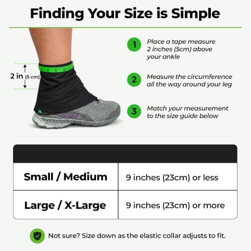 Mountain Mike Hiking Gear Boot Gaiter Black (L/XL) — view 4