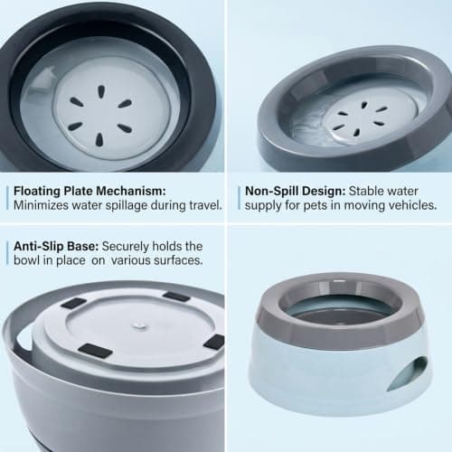 Anti-Overflow Slow Drinking Dog Bowl, Portable Travel Dog Water Bowl — view 4