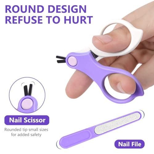 Vicloon Baby Nail Kit, 4-in-1 Baby Nail Care Set, Baby Nail Care Tool, Baby Nail Care Set Manicure Set Includes Baby Scissors, Nail Clippers, Baby Nail File and Tweezer for Newborn Infant Toddler — view 4