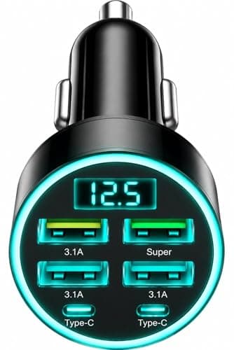 Car USB 6 in 1 45W Super fast Charger, 12-24V in Car Chargers Cigarette