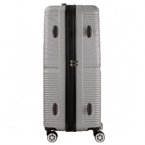 Set of 3 Pcs Luggage Hard Shell Suitcase, Silver — view 6