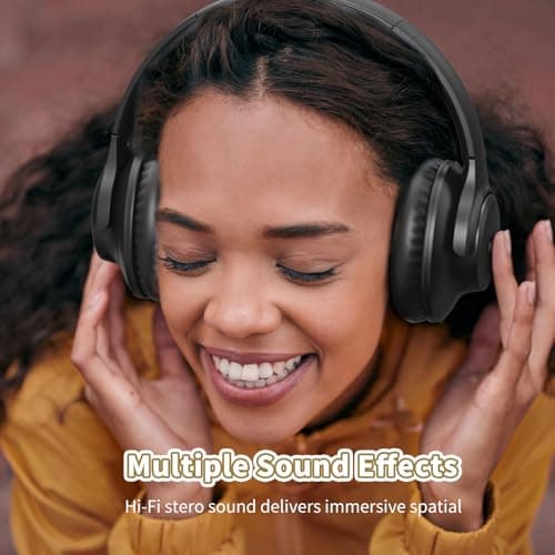 KVIDIO Bluetooth Headphones Wireless Over Ear 65h Battery Wired & Wireless — view 4
