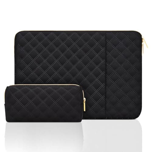 jooeer Laptop Sleeve Case 15.6-16 Inch Compatible with MacBook Pro M4/M3/M2/M1 16" Chromebook Notebook 15.6/16", Protective Waterproof Polyester Padded Computer Cover with Accessory Bag, Black