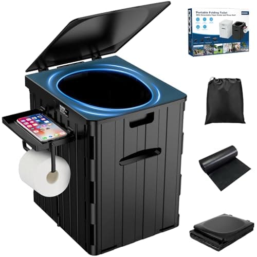 WADEO XXXL Camping Toilet, 400lbs Portable Foldable Potty for Adults