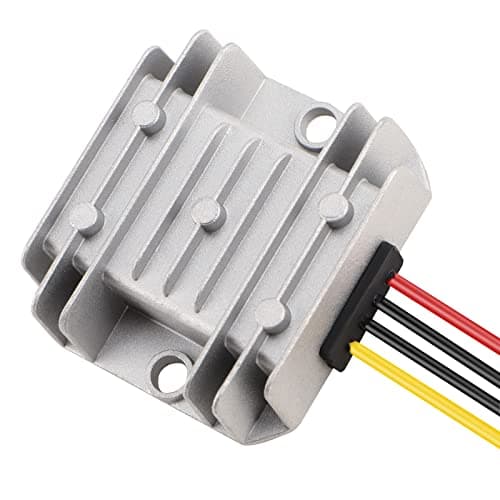 DROK Adjustable Voltage Regulator, IP68 Waterproof DC to DC Buck Converter 8-35V to 3-24V 5A, Aluminum Protective Case Step Down Converter 5V 12V Power Supply — view 4