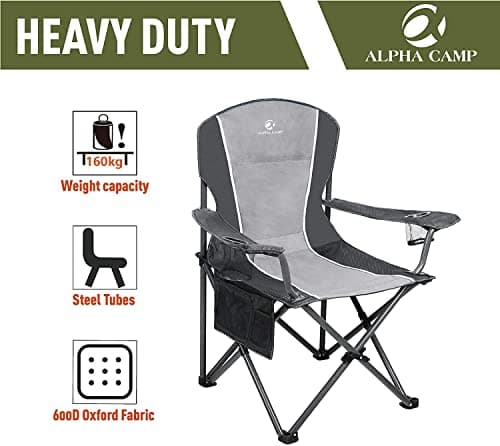 ALPHA CAMP Camping Folding Chair for Heavy People Portable Heavy Duty Chair — view 5