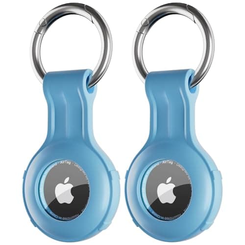 COLORCORAL 2-Pack Case for AirTag Holder Silicone Case for AirTag Keyring