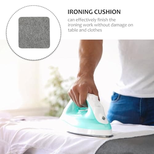 TOMETURE Travel Iron Wool Felt Ironing Pad Mat 8x8 Inch Heat-resistant Pressing Mat for Sewing and Quilting Portable Easy to Carry Felted Wool for Home Use — view 3