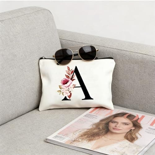 Waterproof Makeup Bag Travel Cosmetic Pouch for Women, Large Capacity Toiletry Bag Organiser with Zipper, Personalised Gift for Birthday Bridesmaid Wedding Ladies — view 5