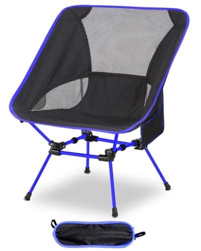 Victoper Portable Folding Camping Chair for Adults, Lightweight Outdoor Chair with Carry Bag, Compact Foldable Camping Seat for Hiking, Fishing, Camping, Picnics and Backyard Use (Blue)