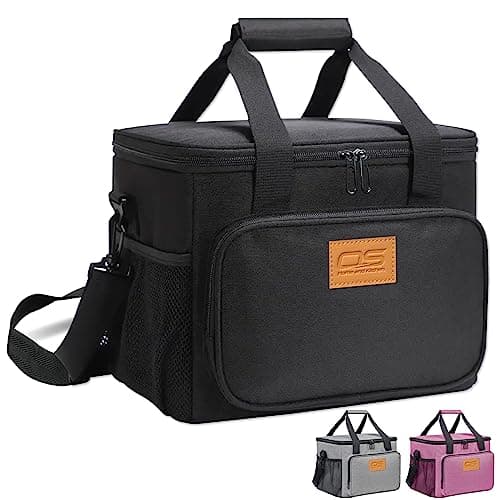 OZE SPORTS Insulated Portable Food Cooler Bag, Large Capacity, Waterproof, Lightweight, for Camping, BBQ, Travel, and Outdoor Activities (Black, 15L)