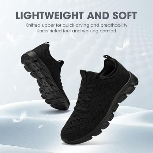 INYO Womens Trainers Running Shoes Fitness Sneakers Lightweight Breathable Jogging Walking Gym Sports Casual Trainers Tennis Shoes Black Size 5.5 UK — view 6