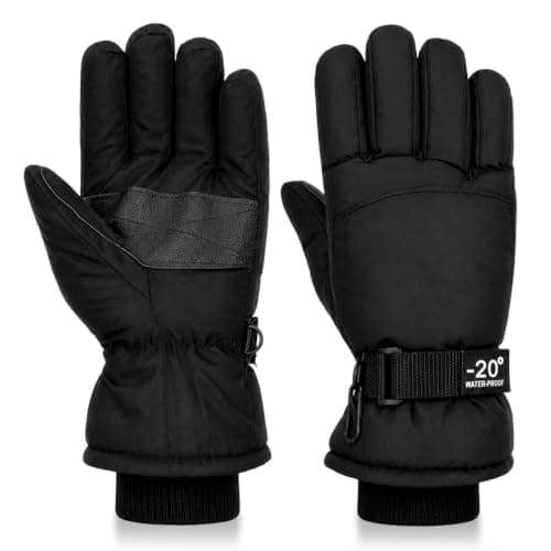 Kids Ski Gloves, Warm Snow Mittens for Boys Girls Cold Weather(6-10 Years)