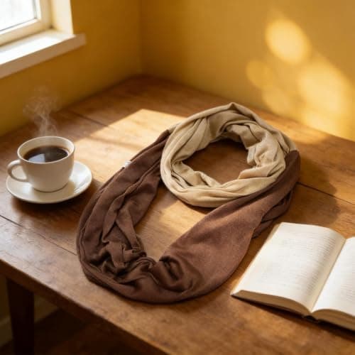 Infinity Scarf Winter Two Color Contrast Neck Warmer — view 2