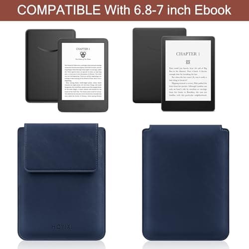 HoYiXi Universal Sleeve Case for 6.8",7" Paperwhite/Colorsoft/Signature Edition 2025 & 2021 Compatible 6.8" Kobo Clara HD/PocketBook/Tolino Protective Case for 6.8'' 7'' ebook Reader, v — view 2