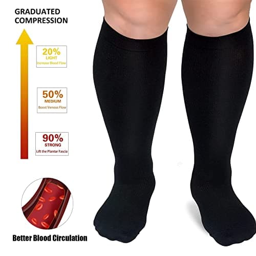 Dzpuhuojz 3 Pairs Plus Size Compression Socks (20-30 mmHg) for Women & Men — view 3