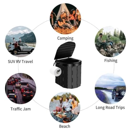 LN COZY CORNER Collapsible Portable Toilet with Tent - Extra Tall Foldable Camping Toilet for Adults with Carry Bag, Travel Toilet for Car Emergencies, Hiking & Outdoor Adventures — view 5