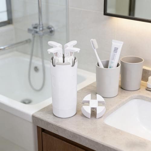 Aramox 4 in 1 Travel Dispenser, ABS Refillable Travel Bottle for Shampoo Conditioner Shower Gel Cream, Leakproof Compact 17 X 6 Cm Toiletry Container for Gym Camping — view 3