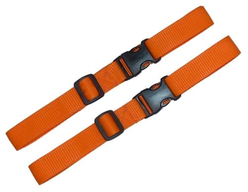25mm Webbing Strap with Quick Release and Length-Adjusting Buckles (Pack of Two) (orange, 60cm)