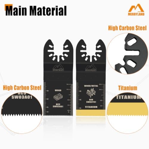 Merryland 30 Pack Oscillating Saw Blades Universal Titanium Multitool Blade — view 3
