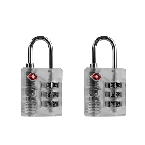 UP Security Luggage Locks TSA Approved, Combo Lock for Gym Locker, Small Padlock Combination, 3 Digit Combination Padlock for School Locker, Travel Suitcase, Gun Case, Backpack Zipper (White+White)