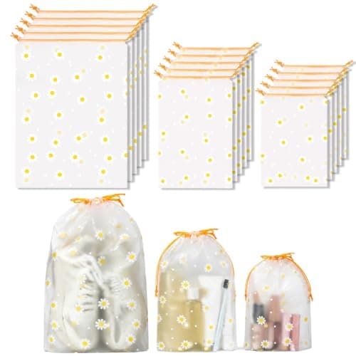 15 PCS Shoe Bags for Travel, EVA Shoe Storage Bags Dust Bag Set for Suitcase Wardrobe Gym and Holiday Packing (Daisy)