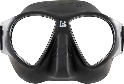 CRESSI since 1946 - Force Mask - Separate Polycarbonate Lenses and Soft TPR Face Mask Ideal Snorkelling Surface Swimming and Beach Holidays - Black Elastic Strap Black - One Size - Adult