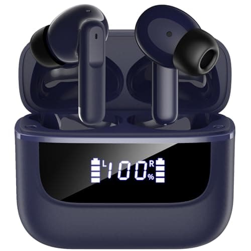 Wireless Ear buds 6-Mic Noise Canceling Large Dual LED Display 48H Playtime